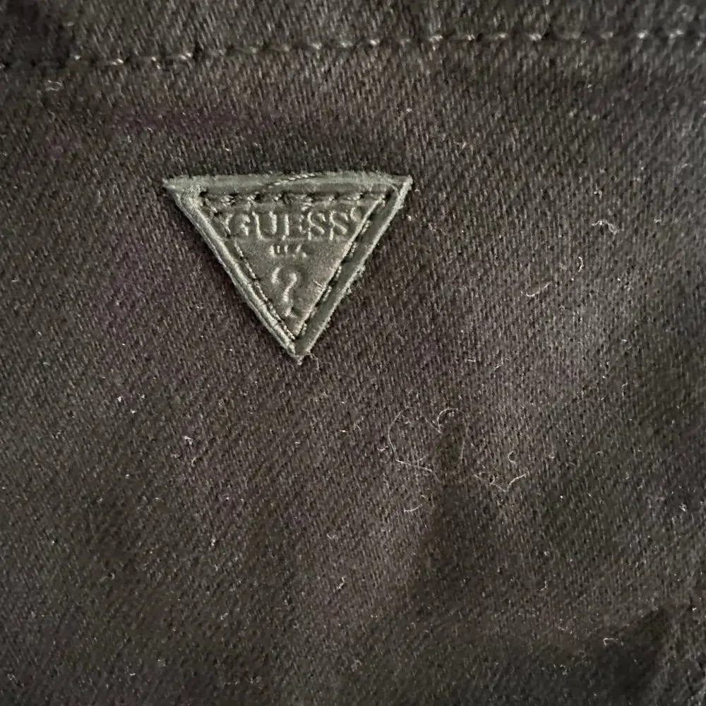 Guess Overdye Black 1981 Cutoff Denim Jean Shorts Raw Edge NWT 80s size 26